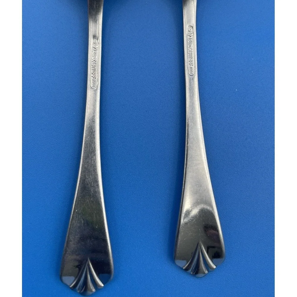 Kirk Stieff Sprig 2 Teaspoons Stainless Flatware Utensils Dining 7 1/4